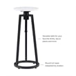 Linon Farren Adjustable Metal and Marble Drink Table in Black and White