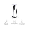 Linon Farren Adjustable Metal and Marble Drink Table in Black and White