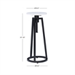 Linon Farren Adjustable Metal and Marble Drink Table in Black and White