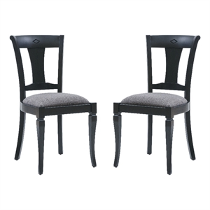linon jared wood set of two side chairs in black