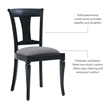 Linon Jared Set of 2 Side Chairs Grey Padded Seats Frame in Black Beechwood