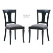 Linon Jared Set of 2 Side Chairs Grey Padded Seats Frame in Black Beechwood