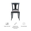 Linon Jared Set of 2 Side Chairs Grey Padded Seats Frame in Black Beechwood