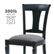 Linon Jared Set of 2 Side Chairs Grey Padded Seats Frame in Black Beechwood