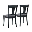 Linon Jared Set of 2 Side Chairs Grey Padded Seats Frame in Black Beechwood