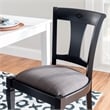 Linon Jared Set of 2 Side Chairs Grey Padded Seats Frame in Black Beechwood