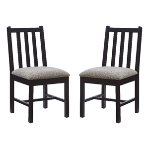 linon terra wood set of two side chairs in black