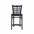 Linon Flint Commercial Grade Set of 2 Counter Stools Lattice Back in Black Wood
