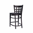 Linon Flint Commercial Grade Set of 2 Counter Stools Lattice Back in Black Wood