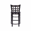 Linon Flint Commercial Grade Set of 2 Counter Stools Lattice Back in Black Wood