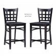 Linon Flint Commercial Grade Set of 2 Counter Stools Lattice Back in Black Wood