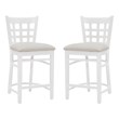 Linon Flint Commercial Grade Upholstered Seat Counter Stool in White Beechwood