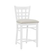 Linon Flint Commercial Grade Upholstered Seat Counter Stool in White Beechwood
