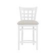 Linon Flint Commercial Grade Upholstered Seat Counter Stool in White Beechwood