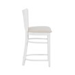 Linon Flint Commercial Grade Upholstered Seat Counter Stool in White Beechwood