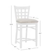 Linon Flint Commercial Grade Upholstered Seat Counter Stool in White Beechwood