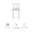 Linon Flint Commercial Grade Upholstered Seat Counter Stool in White Beechwood