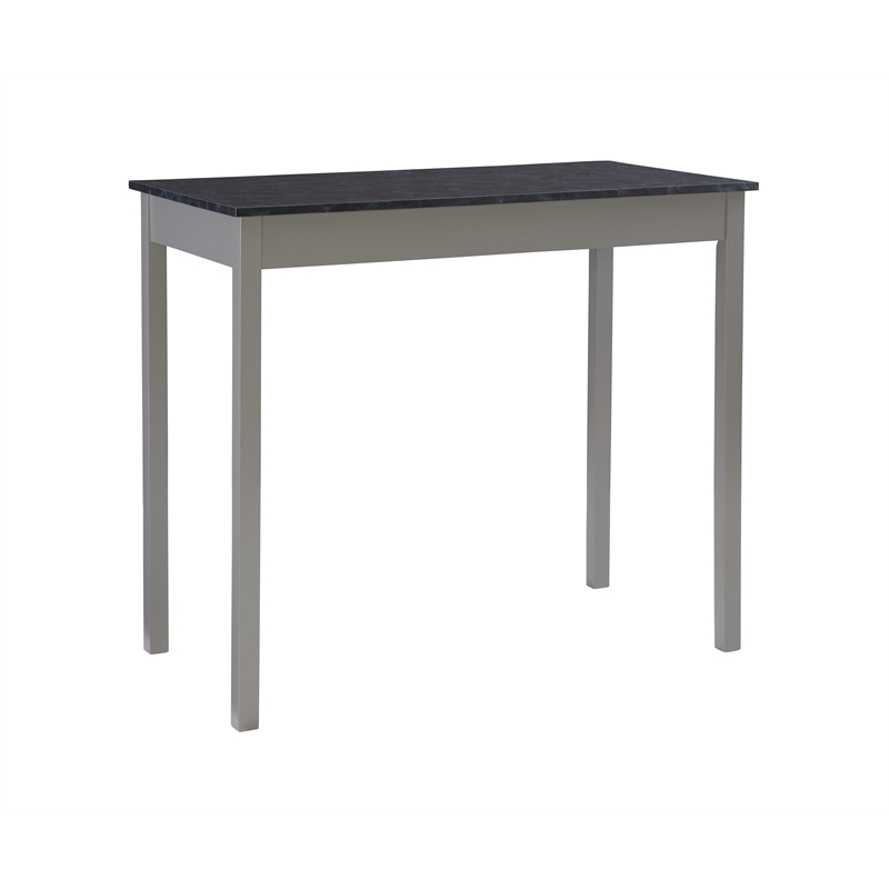 Linon Tifton Five Piece Faux Marble Upholstered Tavern Set in Gray Wood