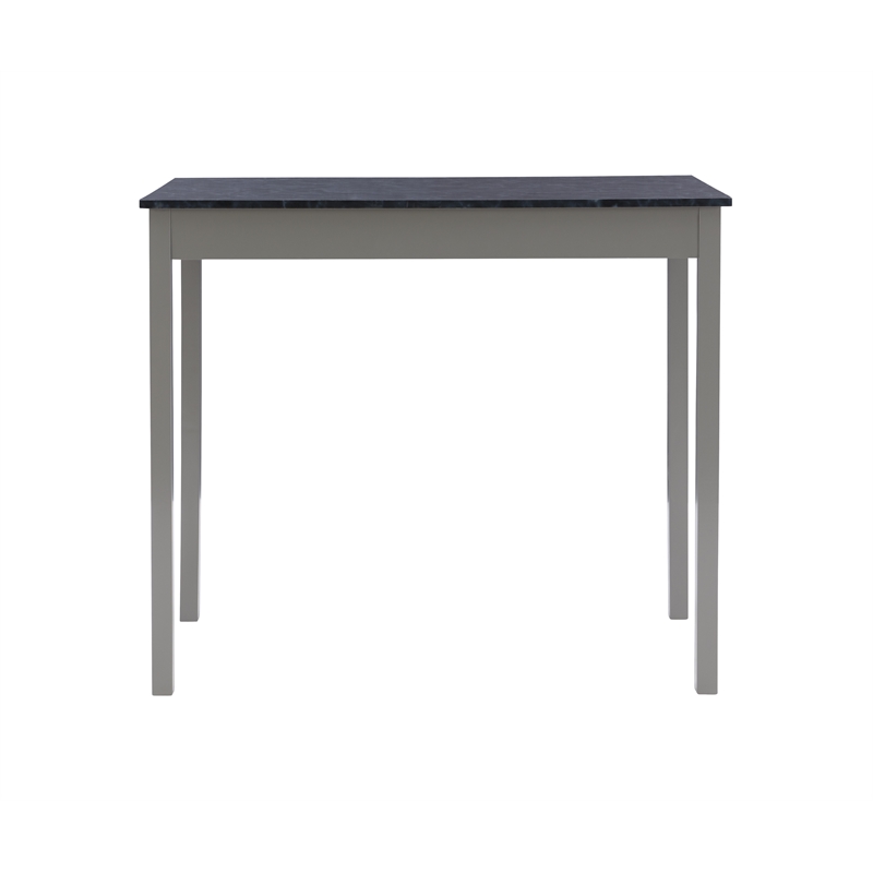 Linon Tifton Five Piece Faux Marble Upholstered Tavern Set in Gray Wood