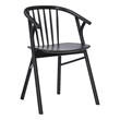 Linon Benson Beechwood Dining Chair with Windsor Back & Saddle Seat in Jet Black