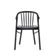 Linon Benson Beechwood Dining Chair with Windsor Back & Saddle Seat in Jet Black