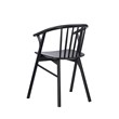 Linon Benson Beechwood Dining Chair with Windsor Back & Saddle Seat in Jet Black