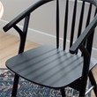 Linon Benson Beechwood Dining Chair with Windsor Back & Saddle Seat in Jet Black