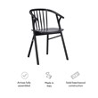 Linon Benson Beechwood Dining Chair with Windsor Back & Saddle Seat in Jet Black