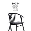 Linon Benson Beechwood Dining Chair with Windsor Back & Saddle Seat in Jet Black