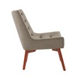 Linon Cruz Upholstered Tufted Accent Chair Wood Legs in Gray Fabric