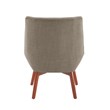 Linon Cruz Upholstered Tufted Accent Chair Wood Legs in Gray Fabric
