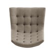 Linon Cruz Upholstered Tufted Accent Chair Wood Legs in Gray Fabric