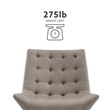 Linon Cruz Upholstered Tufted Accent Chair Wood Legs in Gray Fabric