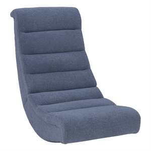 linon grayson wood sherpa upholstered game rocking chair in blue