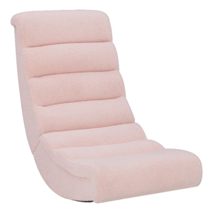 linon grayson wood sherpa upholstered game rocking chair in pink