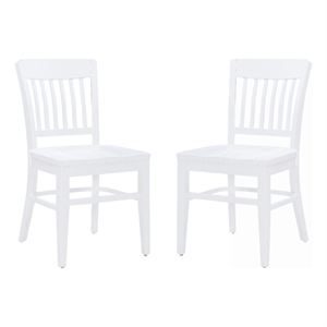 Linon Ida Wood Commercial Grade Set of Two Side Chairs in White