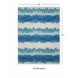 Linon Indoor Outdoor Machine Washable Beck Accent 2'x3' Rug in Ivory and Blue