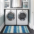 Linon Indoor Outdoor Machine Washable Beck Accent 2'x3' Rug in Ivory and Blue