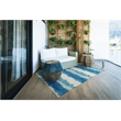 Linon Indoor Outdoor Machine Washable Beck Accent 3'x5' Rug in Ivory and Blue
