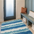Linon Indoor Outdoor Machine Washable Beck Accent 3'x5' Rug in Ivory and Blue