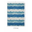 Linon Indoor Outdoor Machine Washable Beck Area 5'x7' Rug in Ivory and Blue