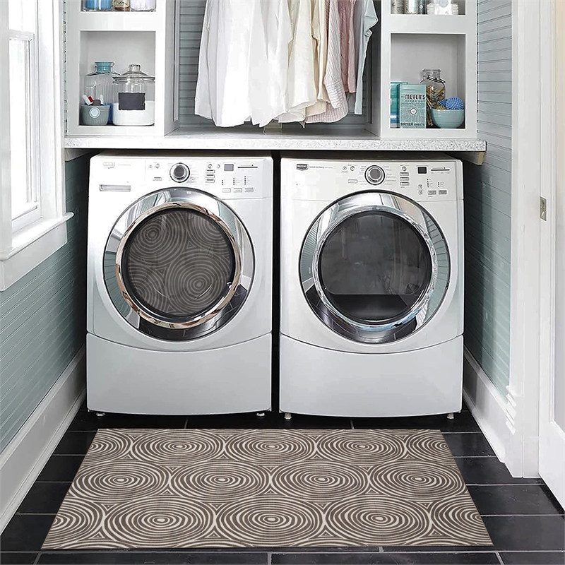 Linon Indoor Outdoor Machine Washable Dana Accent 2'x3' Rug in Ivory and Brown