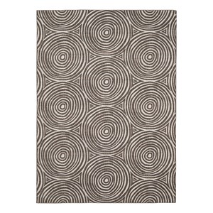 Linon Indoor Outdoor Machine Washable Dana Area 5'x7' Rug in Ivory and Brown