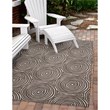 Linon Indoor Outdoor Machine Washable Dana Area 5'x7' Rug in Ivory and Brown