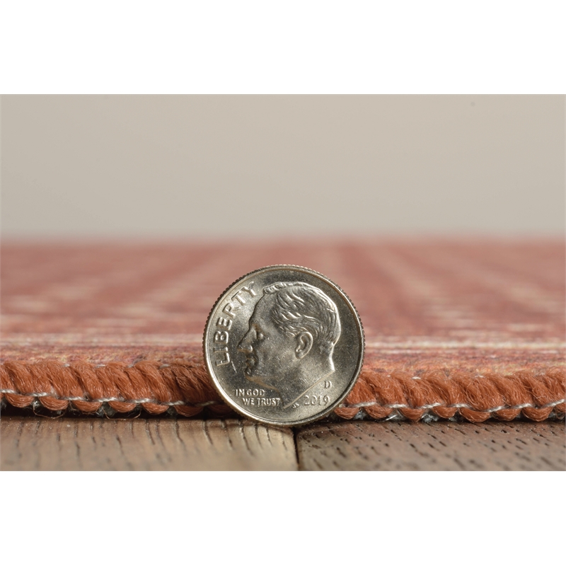 Linon Indoor Outdoor Machine Washable Hama Accent 2'x3' Rug in Orange