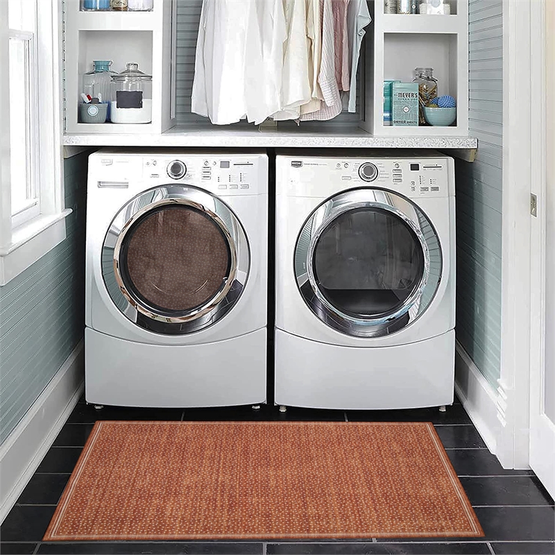 Linon Indoor Outdoor Machine Washable Hama Accent 2'x3' Rug in Orange