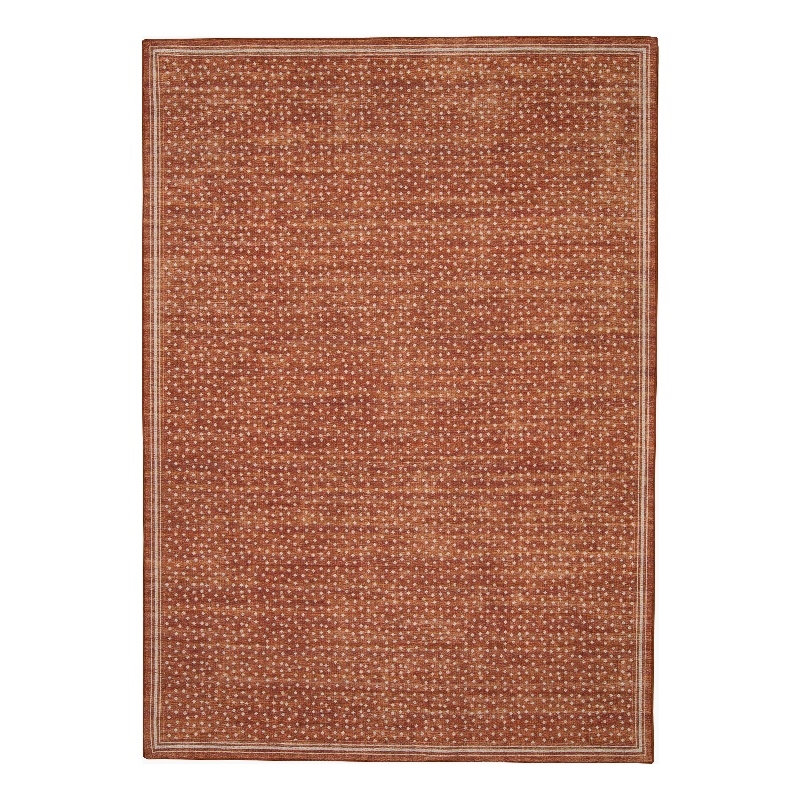 Linon Indoor Outdoor Machine Washable Hama Accent 3'x5' Rug in Orange