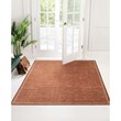 Linon Indoor Outdoor Machine Washable Hama Area 5'x7' Rug in Orange and Ivory