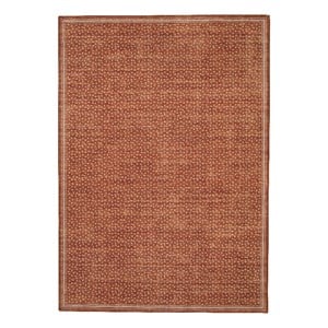 Linon Indoor Outdoor Machine Washable Hama Area 5'x7' Rug in Orange and Ivory