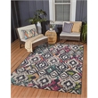Linon Indoor Outdoor Machine Washable Conch Area 5'x7' Rug in Ivory and Gray